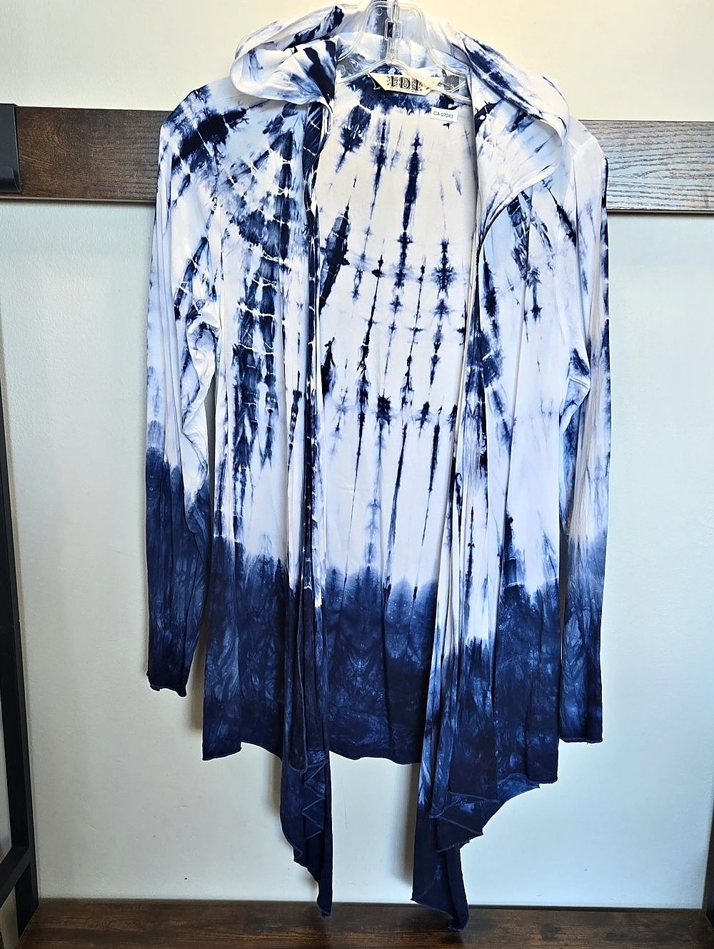 IDL by Matthew E. Tie-Dye Hooded Tunic in Blue & White Like New